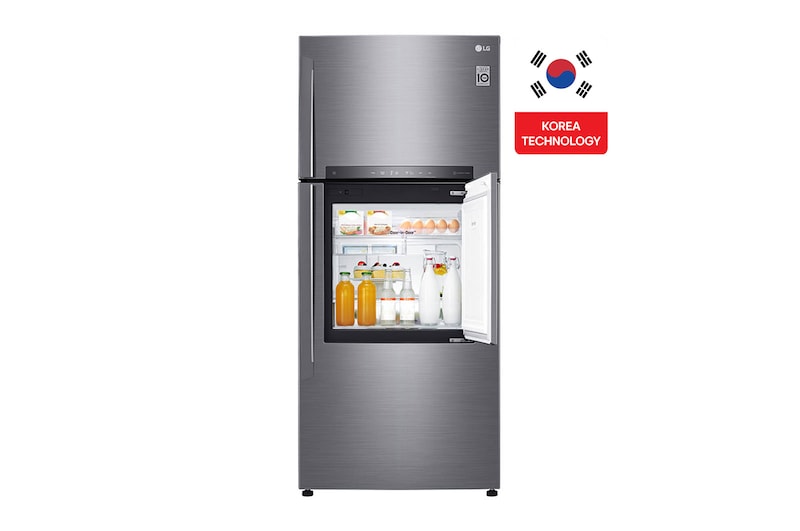 Front view of 512L LG Top Freezer Linear Cooling™, Silver GN-A722HLHU